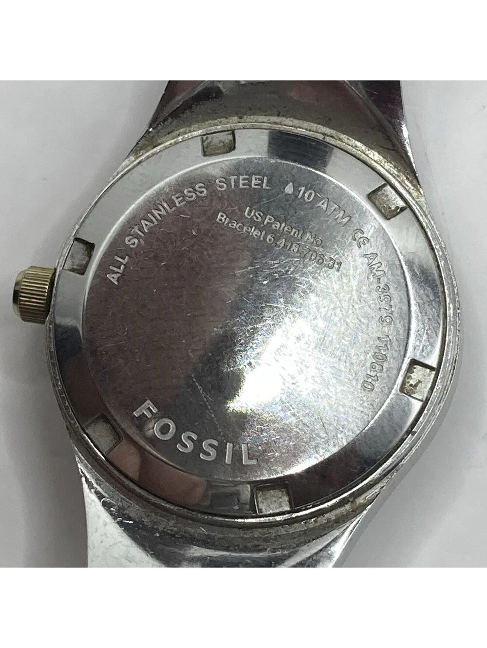 Fossil Women’s Quartz Watch Mother Of Pearl Dial Crystal Bezel Two-Tone Date